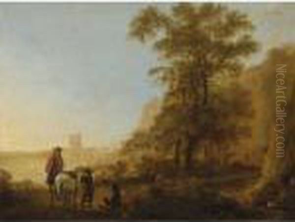 Landscape With Horsemen Oil Painting by Aelbert Cuyp