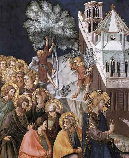 Entry of Christ into Jerusalem (detail-1) c. 1320 Oil Painting by Pietro Lorenzetti