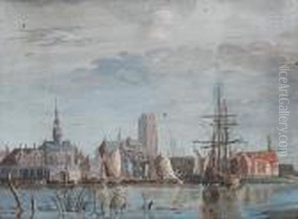 View Of Dordrecht Oil Painting by Aelbert Cuyp