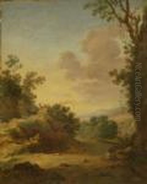 Figure And Donkey On A Rocky Track Oil Painting by Aelbert Cuyp