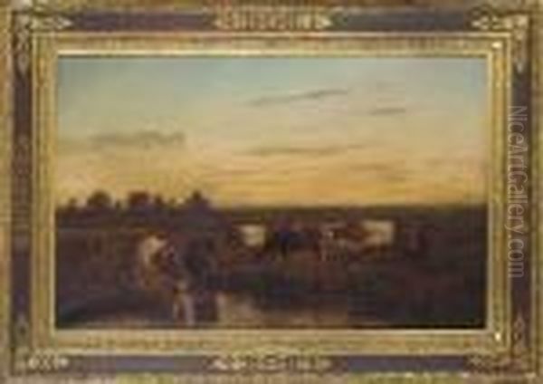 Cattle Watering, Sunset Oil Painting by Aelbert Cuyp