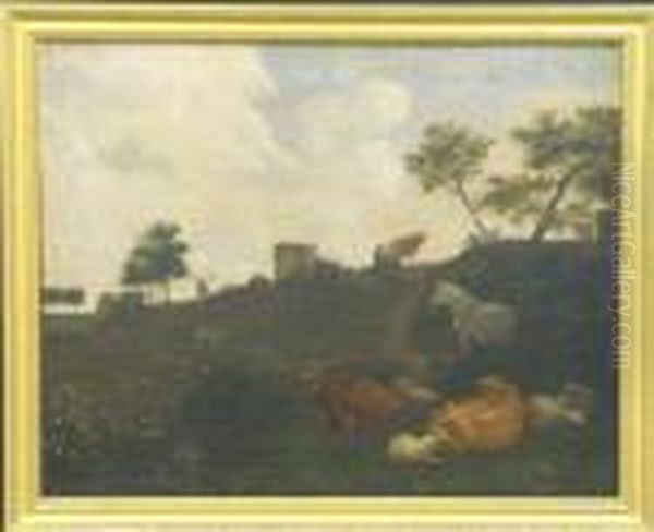 Sheep In A Pasture Oil Painting by Aelbert Cuyp