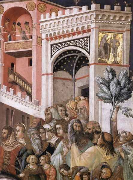 Entry of Christ into Jerusalem (detail-2) c. 1320 Oil Painting by Pietro Lorenzetti