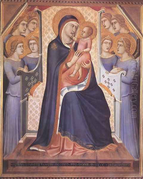 Madonna Enthroned with Angels Oil Painting by Pietro Lorenzetti