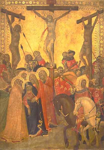 The Crucifixion 1340s Oil Painting by Pietro Lorenzetti