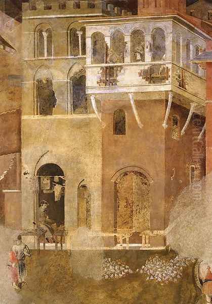 Effects of Bad Government on the City Life (detail) Oil Painting by Ambrogio Lorenzetti