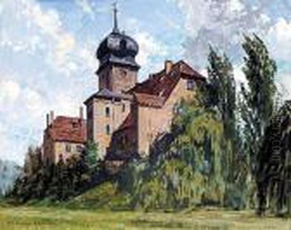 Pejzaz Z Zamkiem Oil Painting by Stanislaw Czajkowski