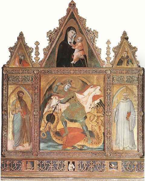 St Michael 1330-35 Oil Painting by Ambrogio Lorenzetti