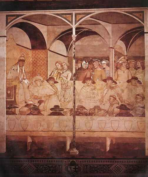 The Oath of St Louis of Toulouse 1324-27 Oil Painting by Ambrogio Lorenzetti