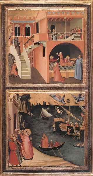 Scenes of the Life of St Nicholas (2) c. 1332 Oil Painting by Ambrogio Lorenzetti