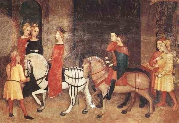 Effects of Good Government on the City Life (detail-5) 1338-40 Oil Painting by Ambrogio Lorenzetti