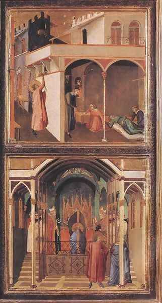 Scenes of the Life of St Nicholas c. 1332 Oil Painting by Ambrogio Lorenzetti