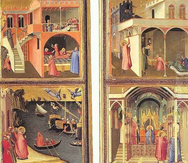 Scenes from the Life of St. Nicholas 1330 Oil Painting by Ambrogio Lorenzetti