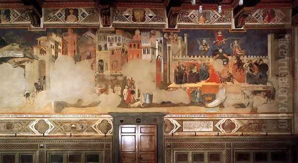 Bad Government and the Effects of Bad Government on the City Life Oil Painting by Ambrogio Lorenzetti