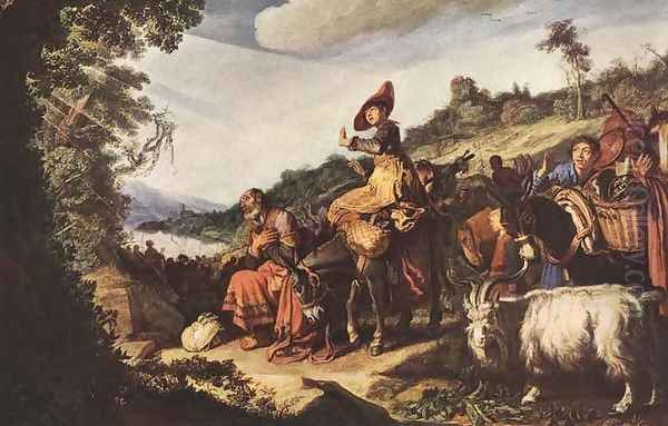 Abraham on the Way to Canaan 1614 Oil Painting by Pieter Pietersz. Lastman