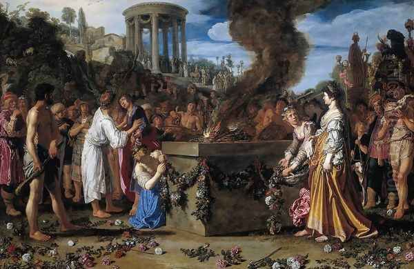 Orestes and Pylades Disputing at the Altar 1614 Oil Painting by Pieter Pietersz. Lastman