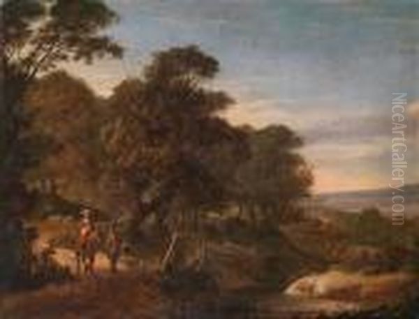 Bewaldete Landschaft Mit Einem Reiter Oil Painting by Jaques D'Arthois