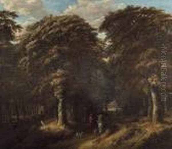 Paysage De Foret Et Promeneurs Oil Painting by Jaques D'Arthois