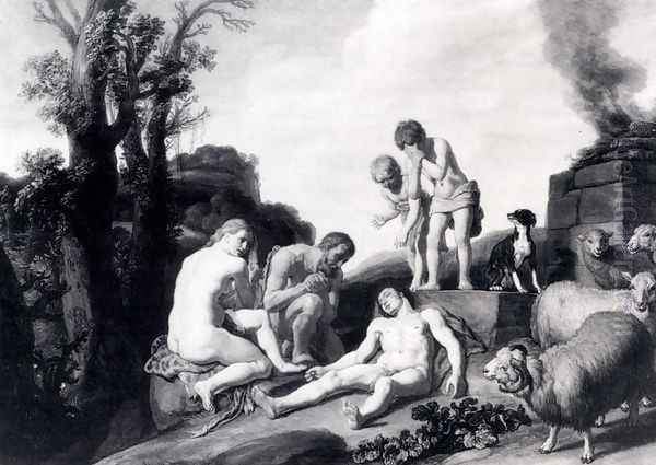 The Lamentation of Abel Oil Painting by Pieter Pietersz. Lastman