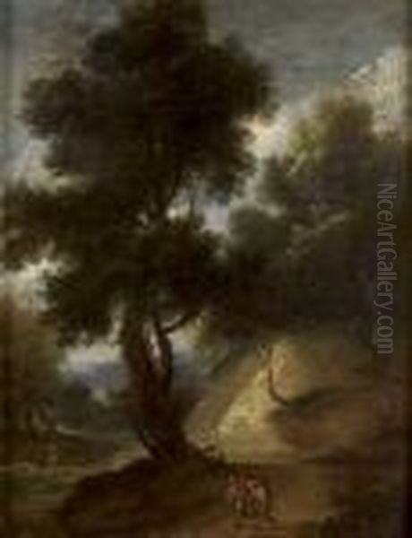 Paysage Boise Oil Painting by Jaques D'Arthois