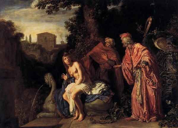 Susanna and the Elders Oil Painting by Pieter Pietersz. Lastman