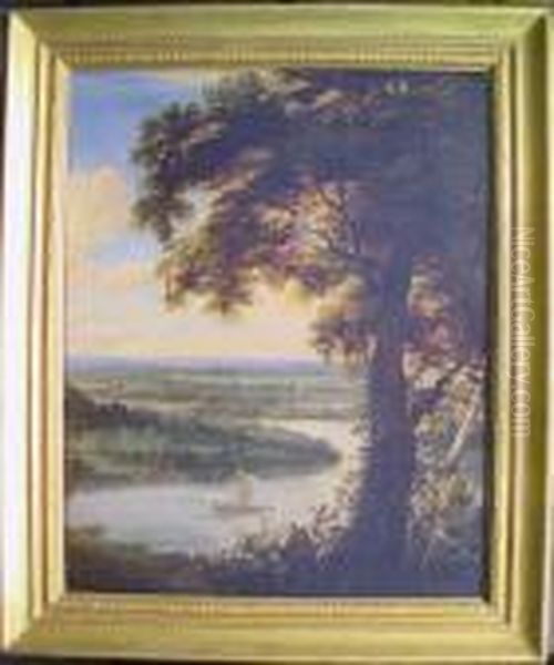 Panoramic River Landscape Oil Painting by Jaques D'Arthois