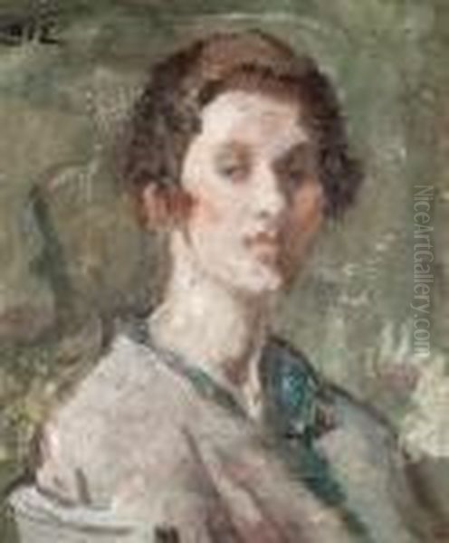 Tete De Femme Oil Painting by Georges dEspagnat