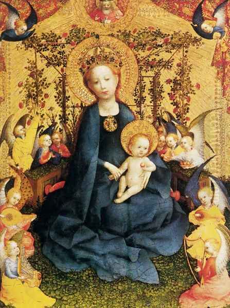 Madonna of the Rose Bush c. 1440 Oil Painting by Stefan Lochner