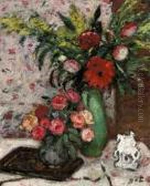 Vase De Fleurs Oil Painting by Georges dEspagnat