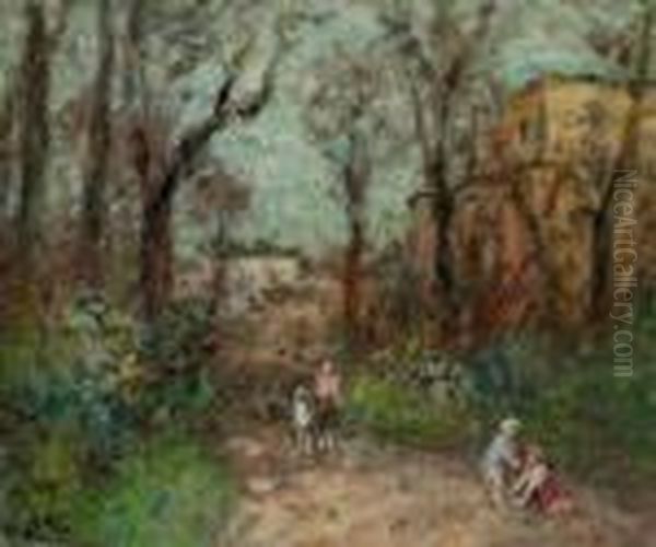 Le Parc Monceau Oil Painting by Georges dEspagnat