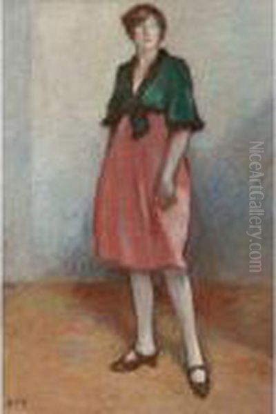 Femme Debout Oil Painting by Georges dEspagnat