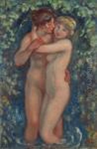 Deuxbaigneuses Oil Painting by Georges dEspagnat