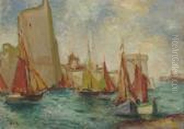 Le Port De La Rochelle Oil Painting by Georges dEspagnat