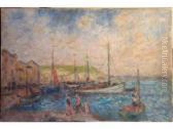 Port De Plaisance Oil Painting by Georges dEspagnat