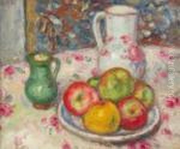 Nature Morte Aux Pommes Oil Painting by Georges dEspagnat