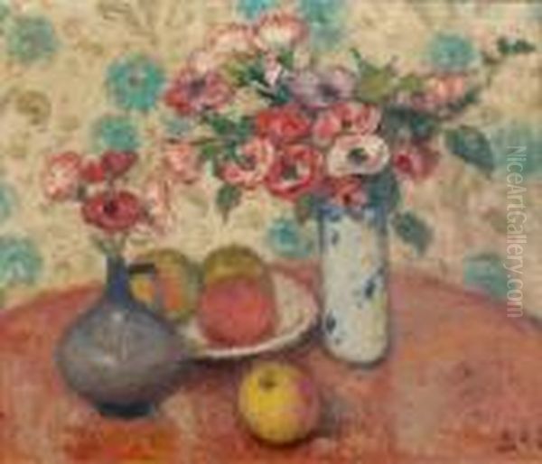 Still Life With Anemones Oil Painting by Georges dEspagnat