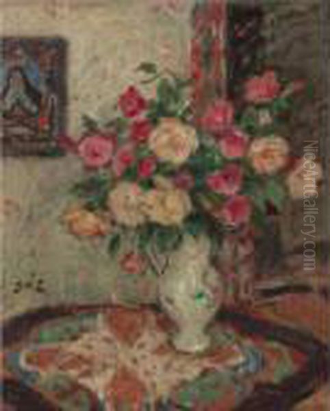 Bouquet De Fleurs Oil Painting by Georges dEspagnat