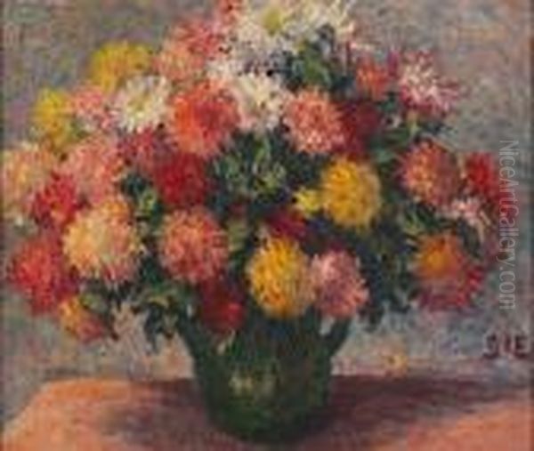 Le Bouquet De Dalhias Oil Painting by Georges dEspagnat