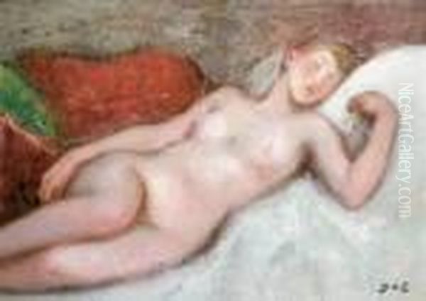 La Femme Rousse Nue Oil Painting by Georges dEspagnat