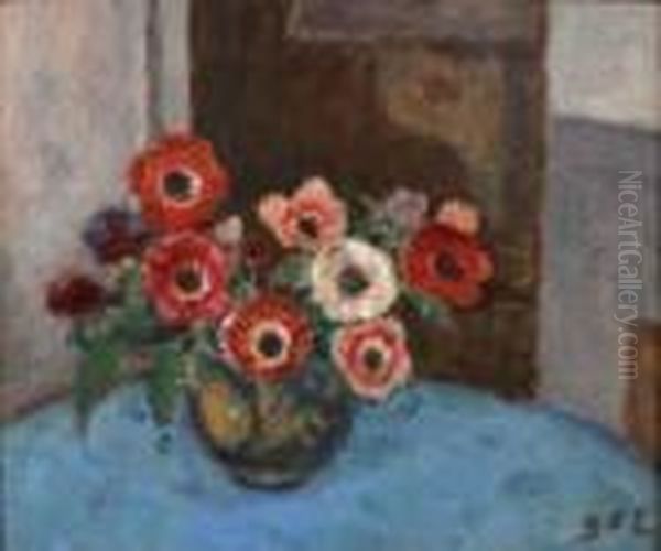 Bouquet D'anemones Oil Painting by Georges dEspagnat