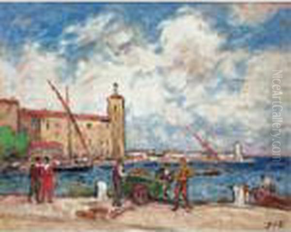 Le Port De Peche Oil Painting by Georges dEspagnat