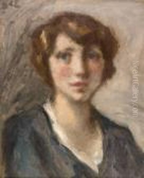 Tete De Femme Oil Painting by Georges dEspagnat