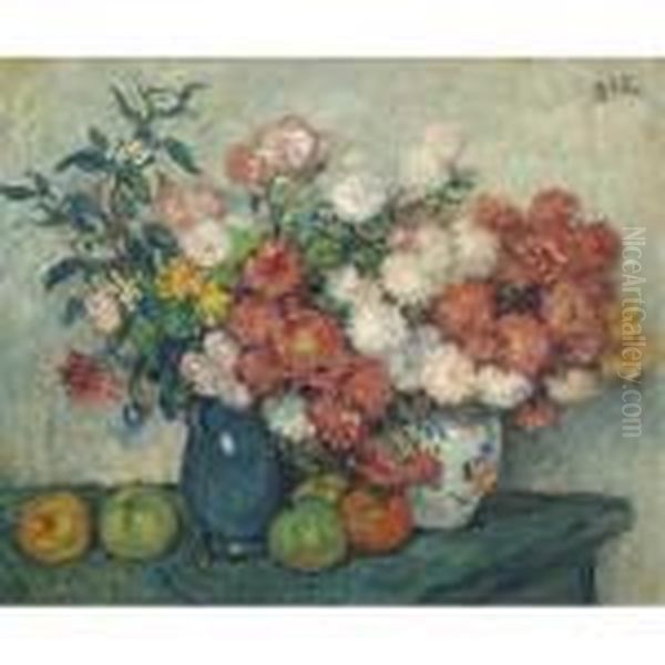 Nature Morte Aux Fleurs Oil Painting by Georges dEspagnat