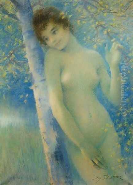 Wood Nymph Oil Painting by Lucien Levy-Dhurmer