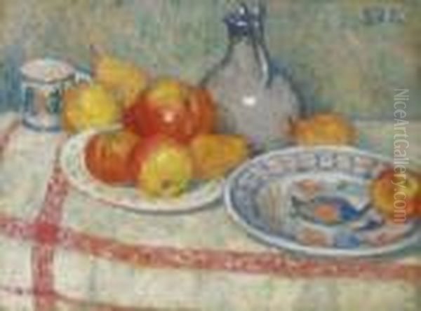 Nature Morte (pommes Et Poires) Oil Painting by Georges dEspagnat