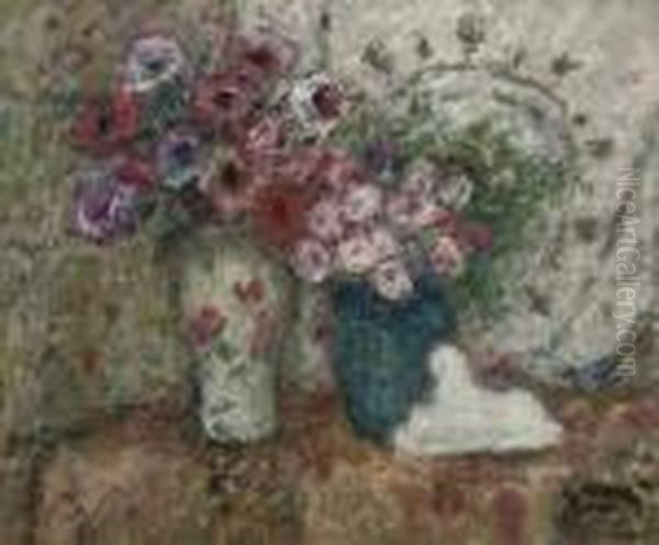 Vase De Fleurs Oil Painting by Georges dEspagnat