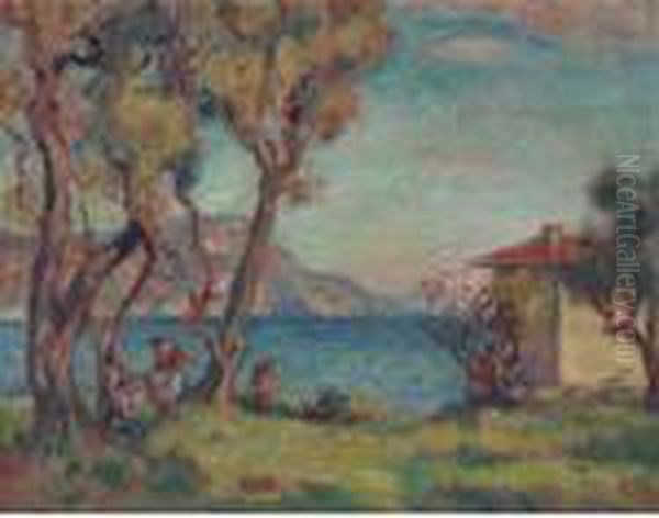 Maisonette Au Bord De La Mer Oil Painting by Georges dEspagnat