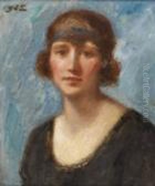 Portrait Of A Lady Oil Painting by Georges dEspagnat