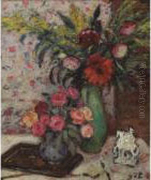 Vase De Fleurs Oil Painting by Georges dEspagnat