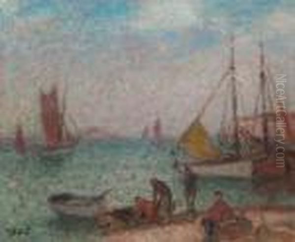 Thonniers A Saint-gilles, Croix De Vie Oil Painting by Georges dEspagnat